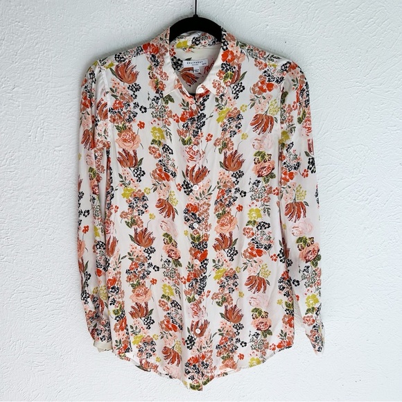 Equipment Essential Silk Shirt White Multi Floral Silk Sz XS - Picture 2 of 5
